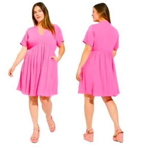 Torrid NEW Size 3 Mini Washable Gauze Hi Low Waist Tunic Dress Knee Length Pink - Picture 1 of 12